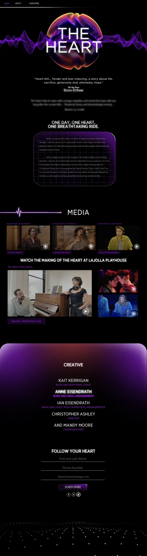 The Heart production page composition